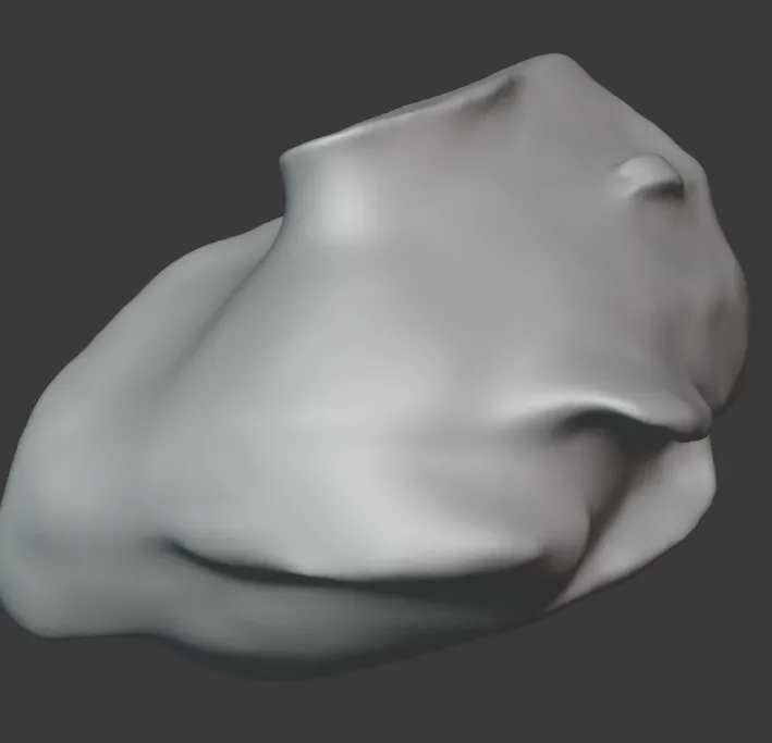 A render of the mouse after smoothing, made in Blender